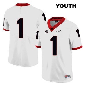 Youth Georgia Bulldogs NCAA #1 George Pickens Nike Stitched White Legend Authentic No Name College Football Jersey KFI7154MO